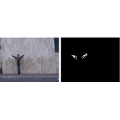 Example of foreground segmentation in a video in which a person moves only the arms