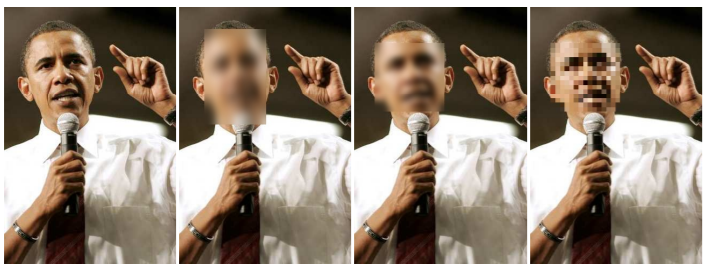 Different images of Barack Obama filtered in different ways